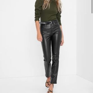 Faux Leather Vintage High Rise Jeans